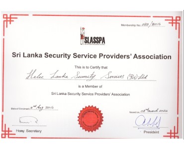 Member of Sri Lanka Security Service Providers' Association