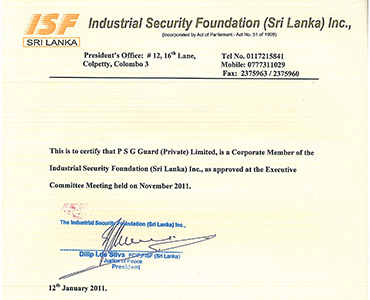 Coporate Member of the Industrial Security Foundation